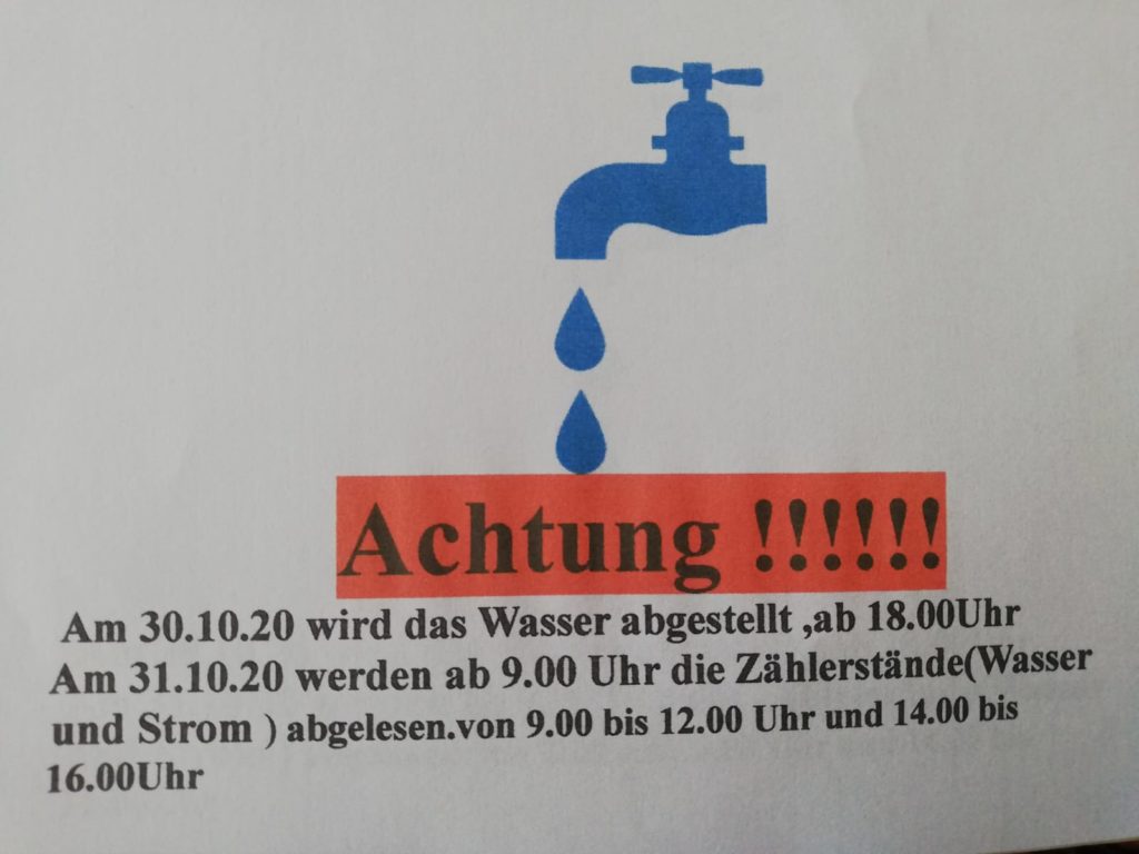 Abschaltung / Zählerablesung Wasser+Strom EisenbahnGartenkolonie e.V. Engelsdorf
